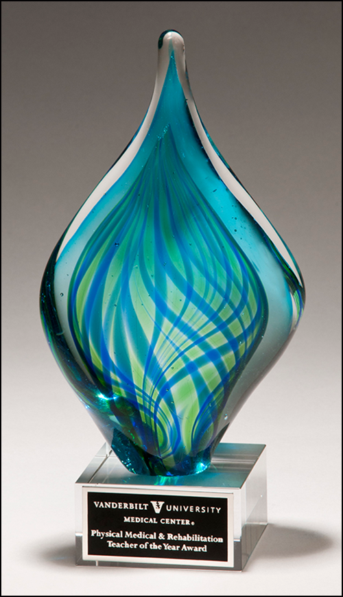 Art Glass Twist Award with Glass Base