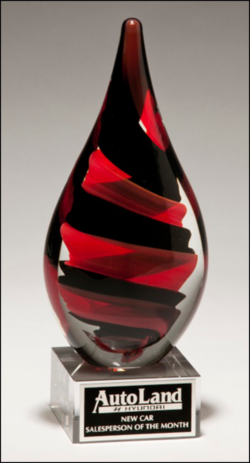 Helix Art Glass Award with Glass Base