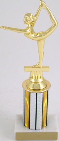 Arabesque Gymnastics Trophy on 3" Column-Trophy-Schoppy&