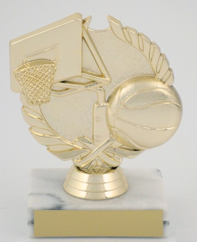 Basketball Theme Trophy on Marble Base-Trophies-Schoppy's Since 1921