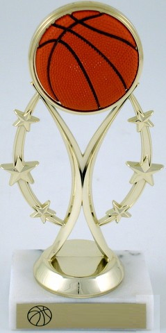 Basketball Trophy on Six-Star Riser-Trophies-Schoppy&