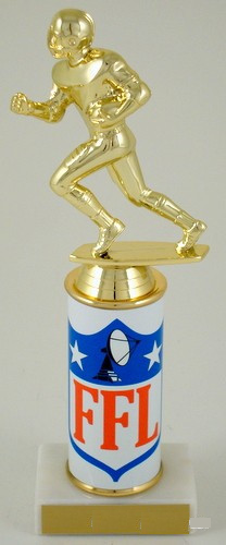 Fantasy Football League Runner Trophy on Original Metal Column-Trophies-Schoppy's Since 1921