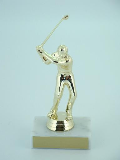 Golfer Trophy on Marble Base-Trophies-Schoppy's Since 1921