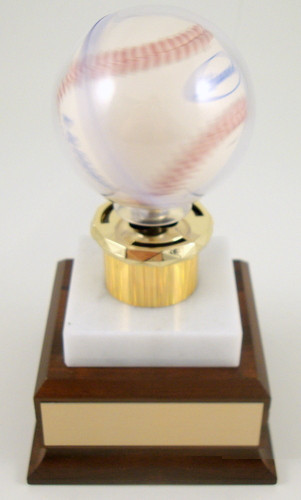 Acrylic Baseball Spinner on Marble and Wood Base-Trophy-Schoppy&
