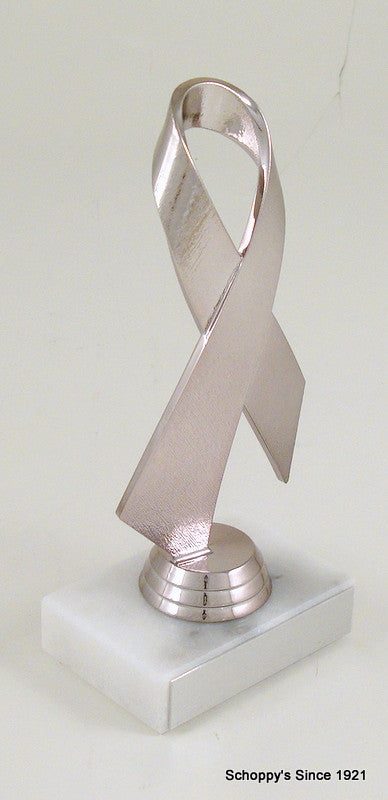 Awareness Ribbon Trophy with Diamond Riser on Black Round Base-Trophies-Schoppy&