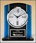 Blue and Black Glass Clock BC973-Clock-Schoppy's Since 1921