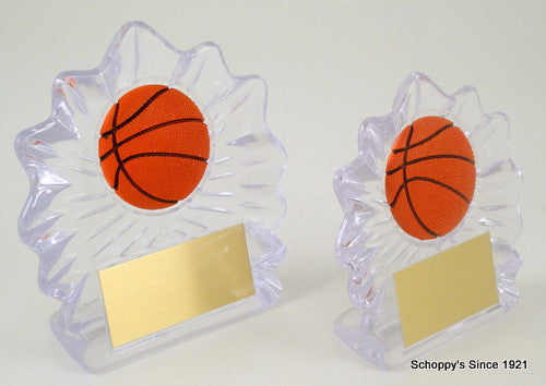 Basketball Shell Trophy with Relief Ball Logo Large-Trophies-Schoppy&