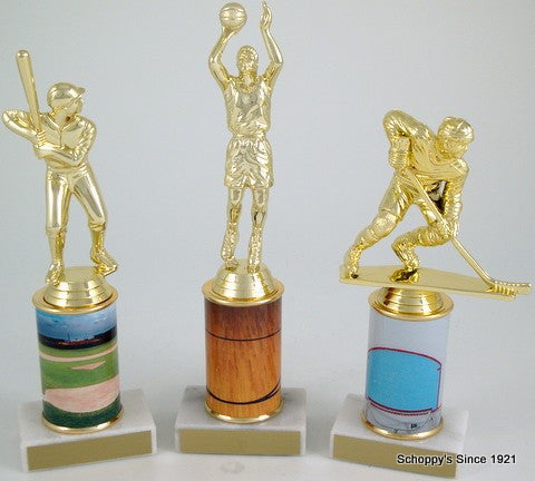 Hockey Trophy with Custom Round Column-Trophies-Schoppy&