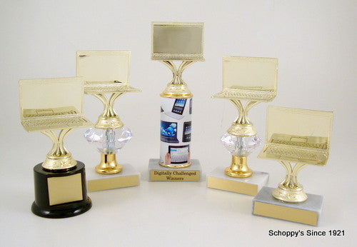 Computer Trophy on Black Round Base-Trophies-Schoppy&