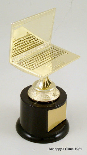 Computer Trophy on Black Round Base-Trophies-Schoppy&