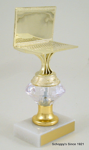 Computer Trophy on Diamond Riser - Small-Trophies-Schoppy&