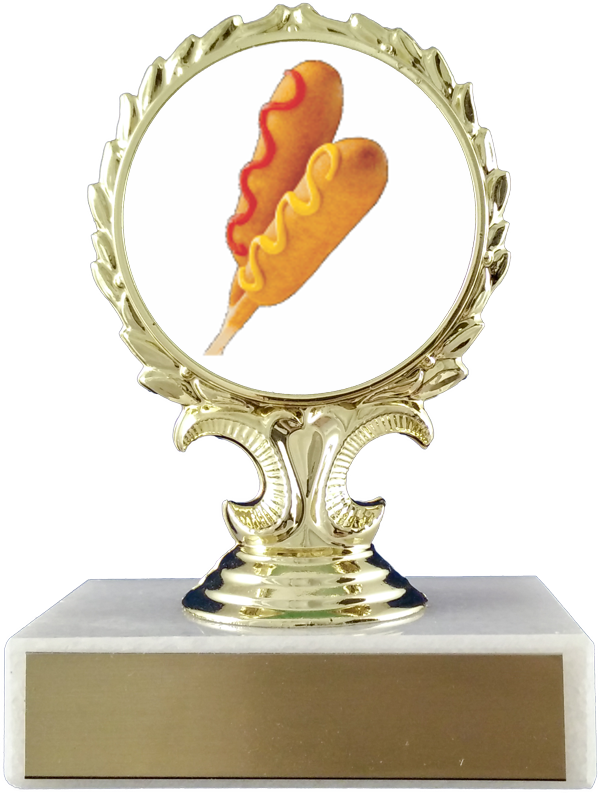 Corn Dogs Logo Trophy On Flat White Marble-Trophy-Schoppy&