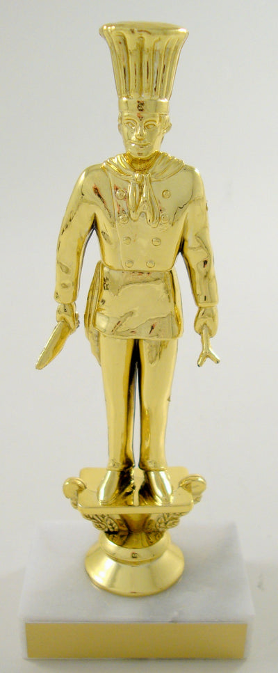 Chef Trophy Figure on White Marble base-Trophies-Schoppy's Since 1921
