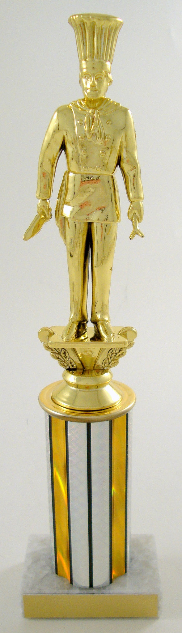 Chef Trophy Figure on On Round Column With White Marble base-Trophies-Schoppy&