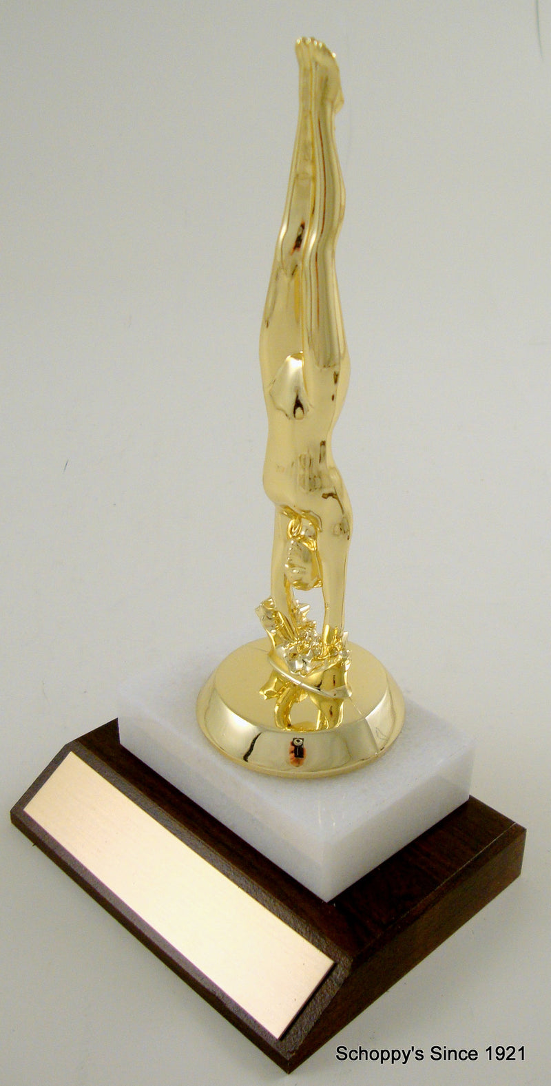 Diver Figure Trophy On Marble Base With Wood Slant-Trophies-Schoppy&