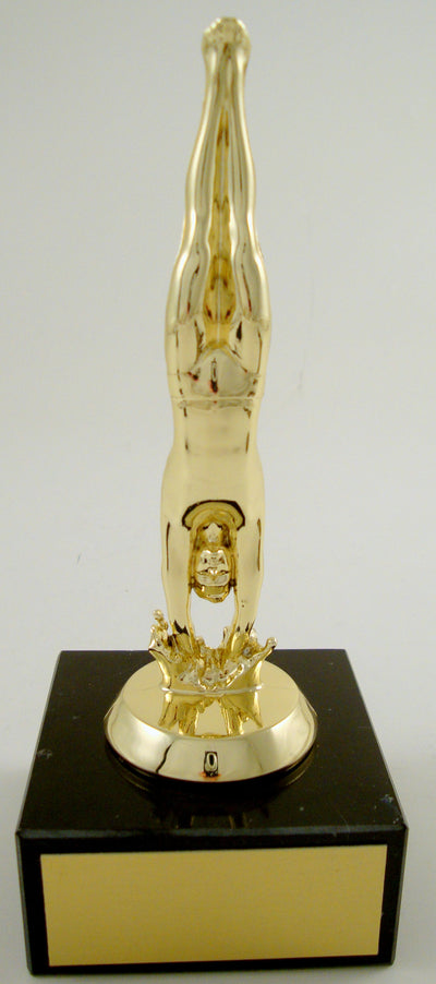 Diver Figure Trophy on Black Marble Base-Trophies-Schoppy's Since 1921