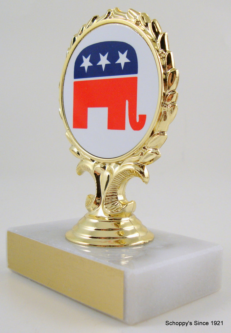 Political Animal Logo Trophy On White Marble-Trophies-Schoppy&