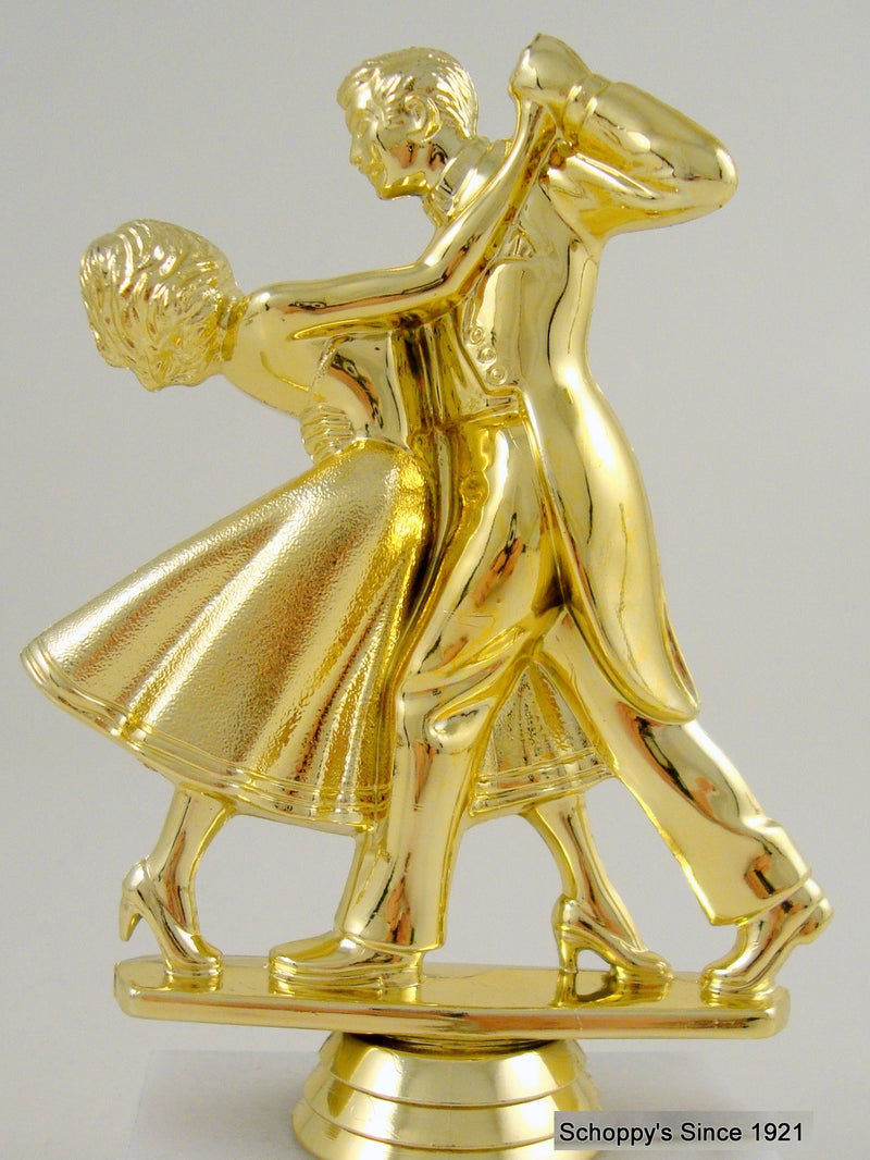 Dance Couple Trophy On White Marble and Wood Base-Trophies-Schoppy&