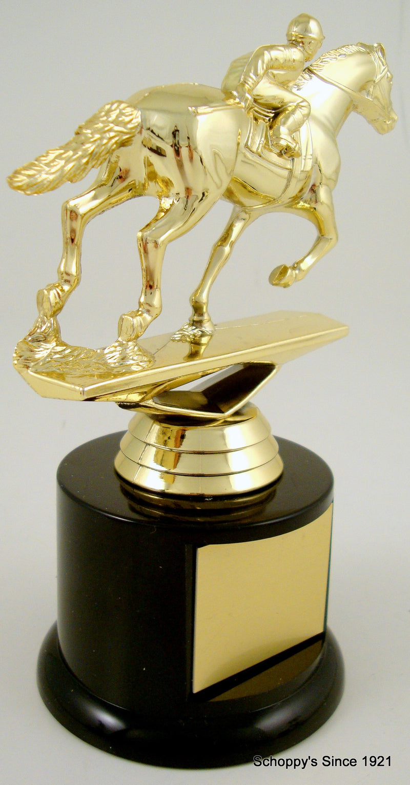 Equestrian Trophy On Black Round Base-Trophy-Schoppy&