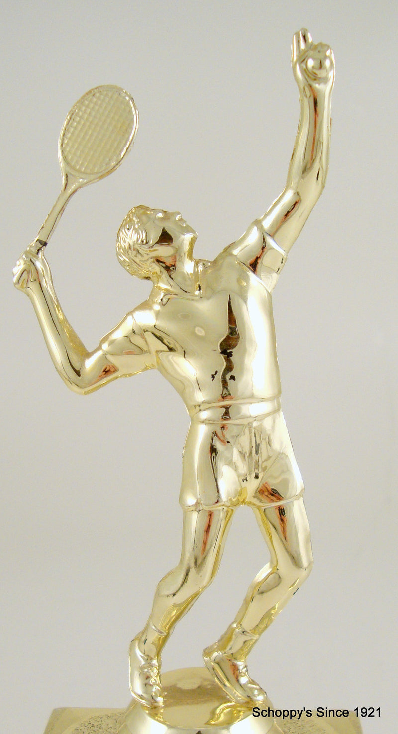 Tennis Trophy With Round Column And Logo on Marble Base-Trophies-Schoppy&