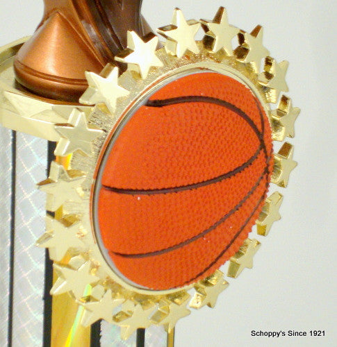 Recliner Basketball on Black Round Base-Trophies-Schoppy&