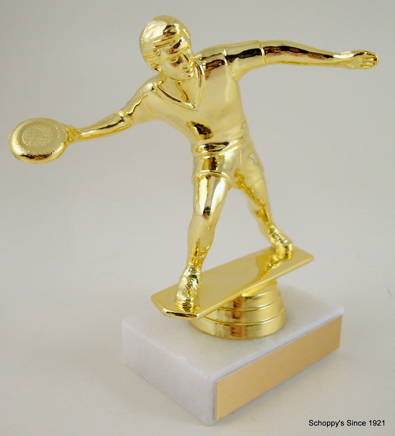Frisbee Thrower Trophy On Flat White Marble-Trophy-Schoppy&