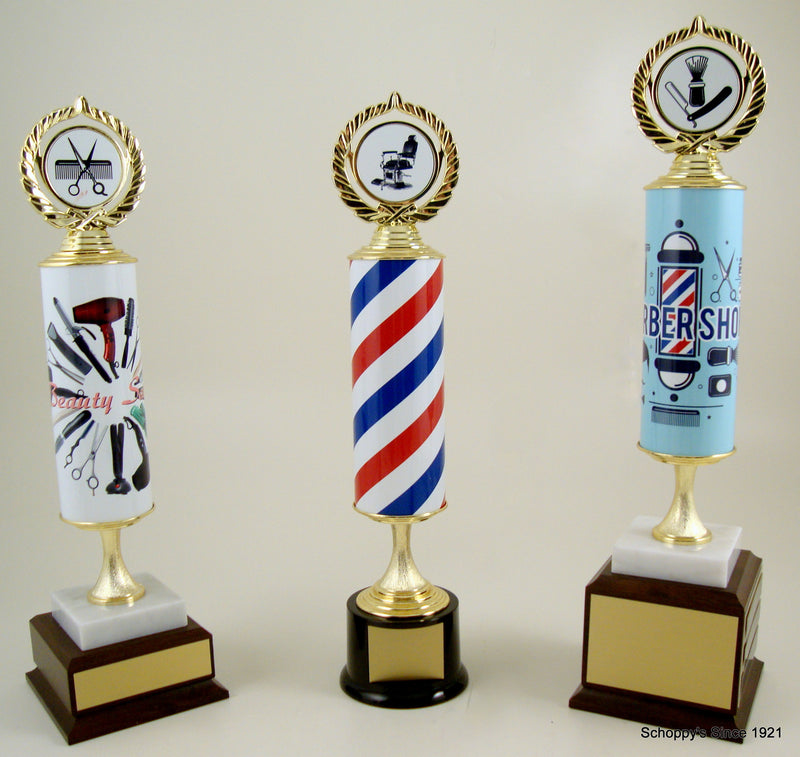 Barbershop Pole Trophy On Square Base-Trophy-Schoppy&