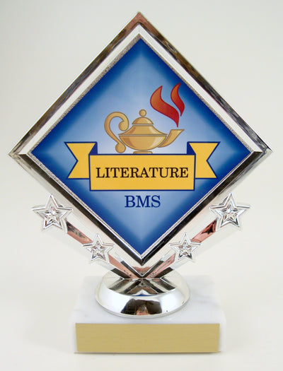 Custom Lamp Of Learning Diamond Star Trophy-Trophy-Schoppy's Since 1921