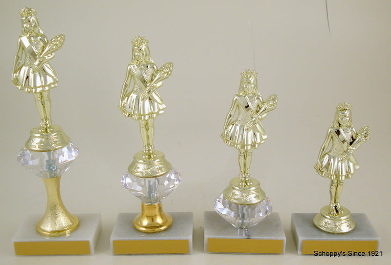 Pageant Junior Marble Trophy With Diamond-Trophy-Schoppy&