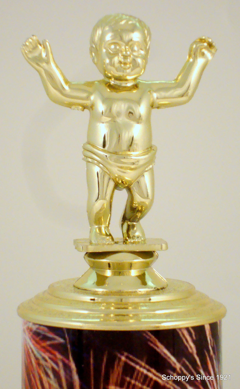 Spinning Rolled Metal Column Baby New Years Trophy-Trophy-Schoppy&