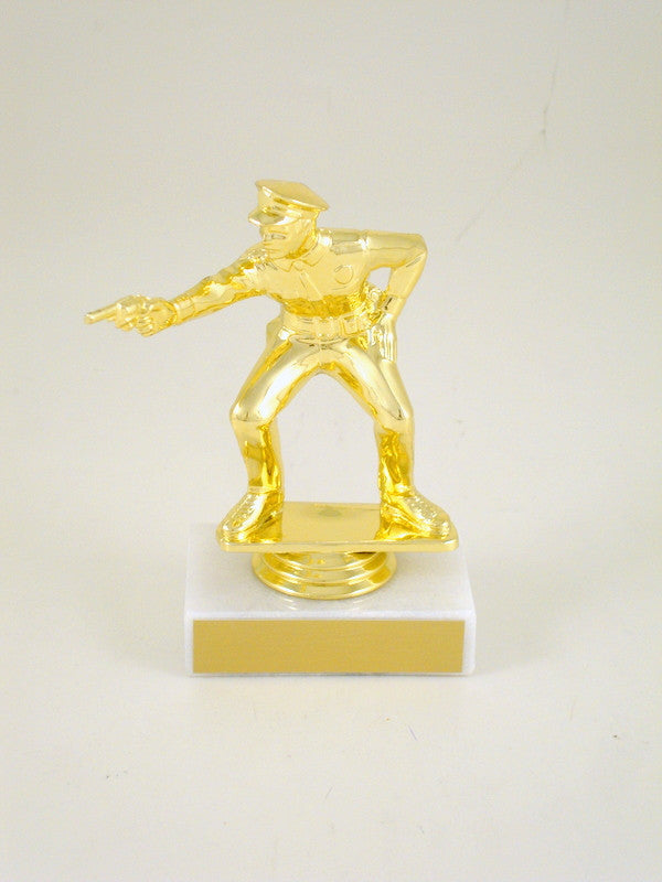 Police Pistol Trophy on Marble Base-Trophy-Schoppy&