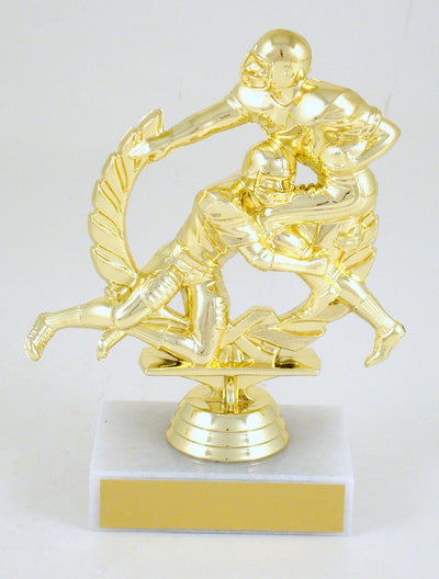 Football Double Action Trophy On Marble-Trophy-Schoppy's Since 1921