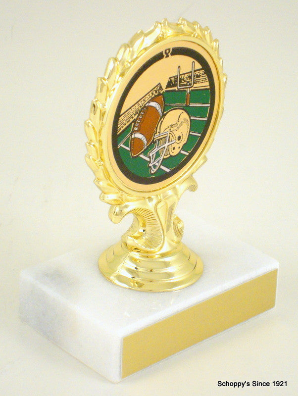 Football Wreath Trophy On Marble-Trophy-Schoppy&