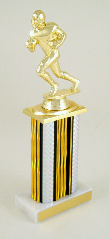 Football Figure With Rectangle Column Trophy-Trophy-Schoppy's Since 1921