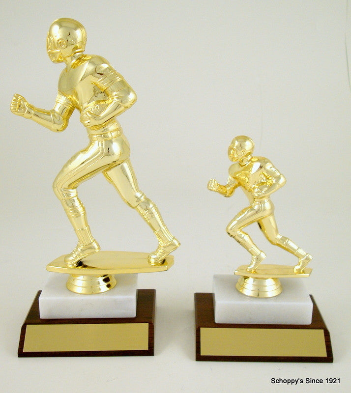 Football Runner Small Trophy on Marble & Wood Base-Trophies-Schoppy&
