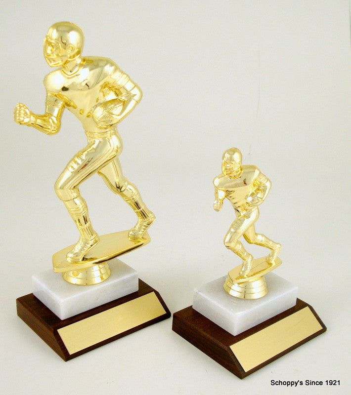 Football Runner Small Trophy on Marble & Wood Base-Trophies-Schoppy&