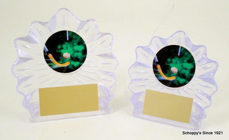 Field Hockey Trophy Small Sculpted Ice Acrylic with Logo-Trophies-Schoppy&
