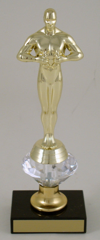 Achievement Trophy with Diamond Bell Riser on Black Marble Base-Trophy-Schoppy&