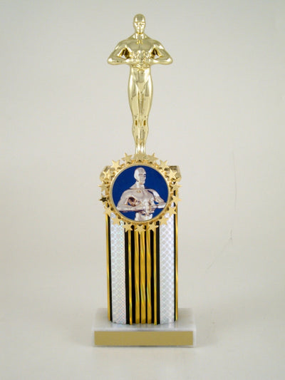 Achievement Trophy Wide Column With Badge-Trophy-Schoppy's Since 1921