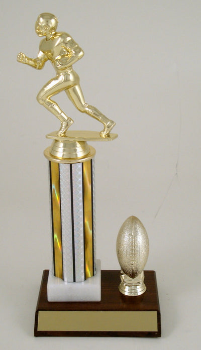 Football Figure with Football Trim Marble Pedestal Trophy-Trophy-Schoppy's Since 1921