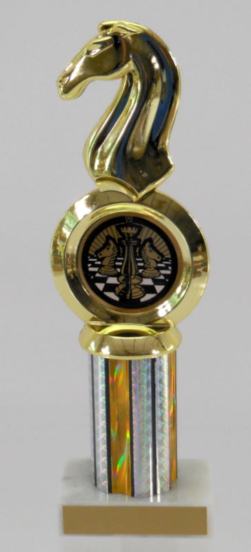 Chess Logo Insert Figure Column Trophy-Trophy-Schoppy&