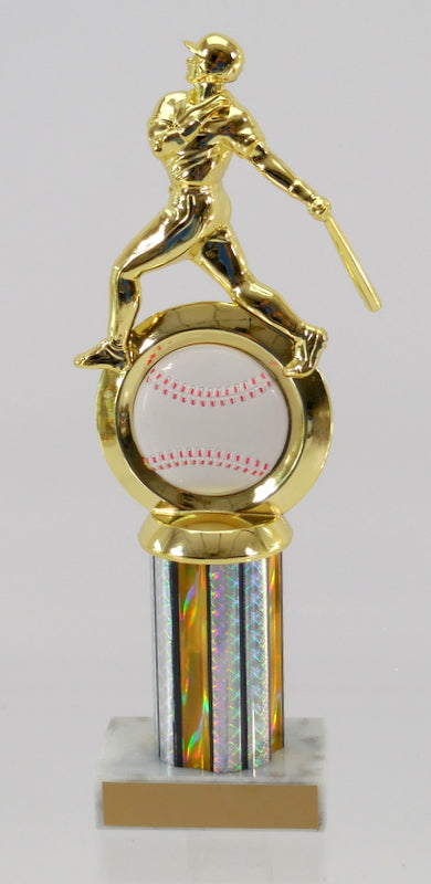 Baseball Logo Insert Figure Column Trophy-Trophy-Schoppy&