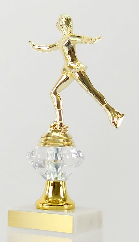 Ice Skating Diamond Riser Trophy - Small, Medium & Large-Trophy-Schoppy&