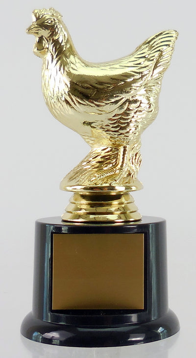 Chicken Trophy On Black Round Base-Trophy-Schoppy's Since 1921