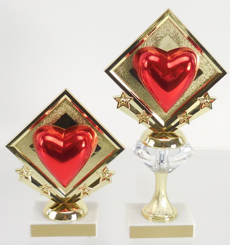 Diamond Riser Star Heart Trophy-Trophies-Schoppy&