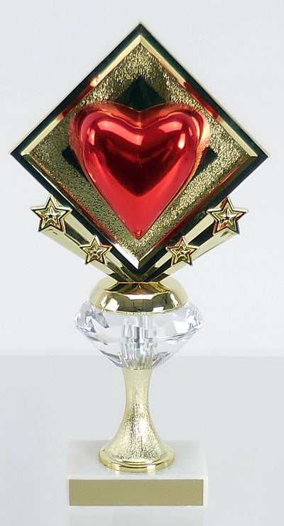 Diamond Riser Star Heart Trophy-Trophies-Schoppy's Since 1921