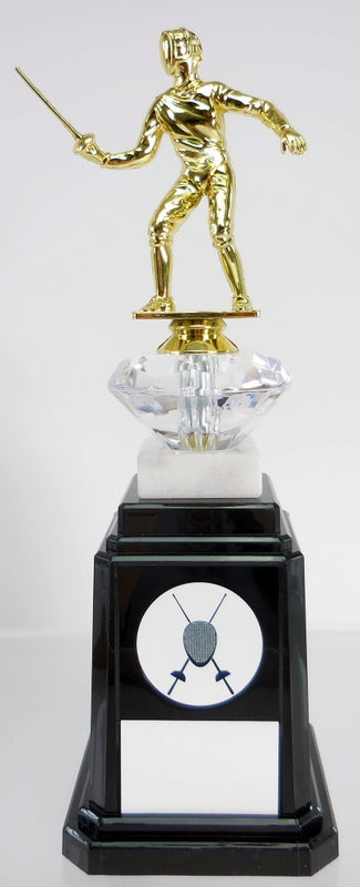 Fencing Figure Tower Base Trophy-Trophy-Schoppy's Since 1921