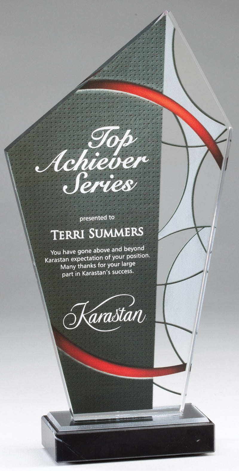 Red Stained Glass Acrylic Award With Marble Base-Acrylic-Schoppy&