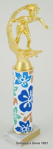Hawaiian Flower Trophy with Original Metal Roll Column-Trophies-Schoppy&