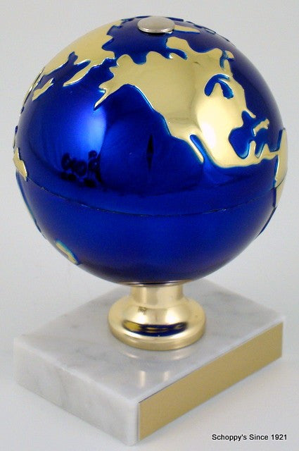 Earth Day Globe on White Marble Trophy-Trophies-Schoppy&